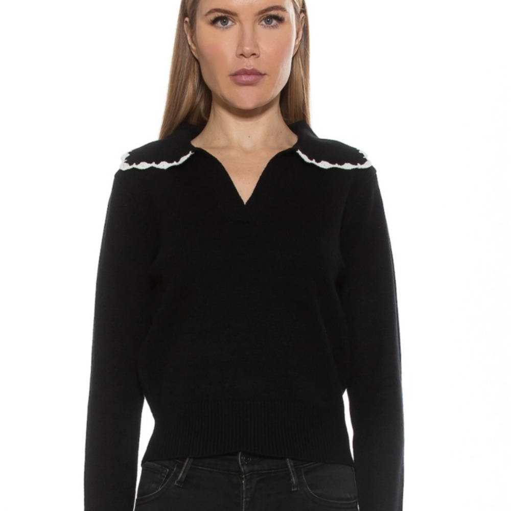 Alexia Admor Jackie Sweater with Collar sz Medium